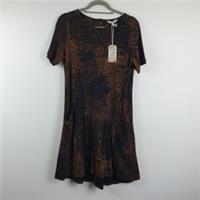 Fatface Dress Size 12 Simone Leopard Animal Print Cotton Jersey Stretch BNWT - 12 Regular