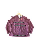 Fat Face Purple Star Print Ruffle Blouse Long Sleeve Top UK Size 14 - 14 Regular