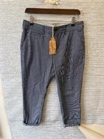 FATFACE ladies blue crop striped trousers UK 10 - CG BC2