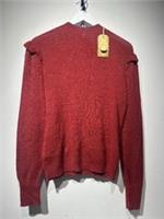 FAT FACE BNWT ladies frill red balloon sleeve jumper 100% cotton size 12 -CG CB9