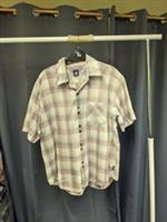 FatFace White & Multi-Colour Plaid Short Sleeve Shirt Size L - L Regular