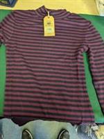 Fat Face Turtle Neck Striped Jumper - Purple and Black UK 8 - 8 Regular
