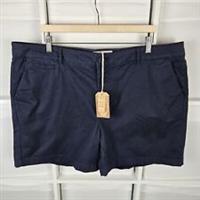 Fat Face Padstow Chino Shorts Size UK 20 Navy Blue Stretch Cotton Mix New RP £39 - 20 Plus