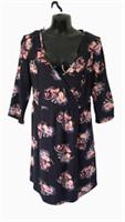 FAT FACE NAVY FULL BLOOM A LINE DRESS SIZE UK 10 VISCOSE NEW - 10 Regular