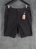 Fat Face Shorts Mens W32 Black Navy Chino Casual Cove Flat Front Pockets Comfort - 32 Regular