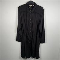 Fat Face Astrid Shirt Dress BNWT Tie Front Black Womens Size UK 18 Regular - 12 Regular