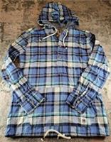 Fat Face Blue Check Hooded Long Sleeved Pullover Regular Fit New Rrp &pound;55 - XL Regular