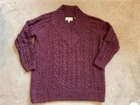 FAT FACE DEEP RED/PLUM LADIES' JUMPER SIZE 12 - 12 Regular
