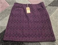 Fat Face Women's Skirt - Jennie Ikat Geo Printed A-line Skirt Dark Purple New - 14 Regular