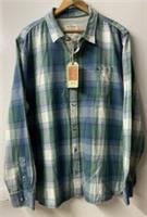 Fat Face Mens Shirt 3XL XXXL Check Heavy thick Cotton long Sleeve flannel blue - 3XL Regular