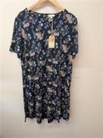 BNWT Ladies FATFACE Navy Floral Cotton Modal Midi Dress UK 18 - CG S05