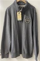 Fat Face Branscombe Grey Quarter Button-Up Pullover Sweater Jumper Size Xl Nwts - L Regular