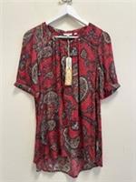 Fat Face Red Paisley Blouse Size 8 BNWT RRP £35 - CG BC5