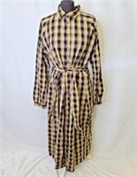 FatFace Midi Shirt Dress Check Belted Pockets Beige Black Women's UK18 NWT C6776 - 18 Regular