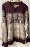 Fat Face Jumper Men's Fair Isle Alpine Crew Navy Lambs Wool Xl Nwts - XL Regular
