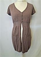 Fat Face Whitney Longline Cardigan Cardi Grey Taupe Crochet UK10 NWT C6793 - 10 Regular