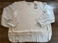 Fat Face Natural Tank Jumper With Shirt Effect Sleeves Size UK 18 Brand New - 18 Regular