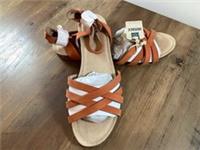Fat Face Orange Beth Leather Sandals Size UK 7 Brand new