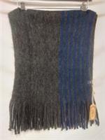 BNWT Men's FATFACE blue/grey knitted rectangular scarf with tassels - CG A08