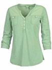 Fat Face Pale Green Cotton Slub Blouse Shirt Henley Neck Top Long Sleeve - 6 Regular