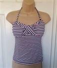 BNWT Fat Face Breton Twist Tankini Top Size 10 Striped Removeable Straps - 10 Regular