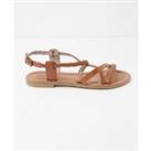 Leather Braided Strappy Sandals
