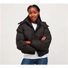Brave Soul Womens Oversized Cropped Puffer Jacket