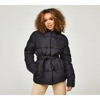 Brave Soul Womens Belted Puffer Jacket