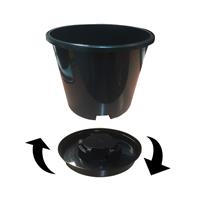Twist 'N' Lock Grow Pot - Large 15 litre Container Pot with Saucer - Perfect for Fruit Trees