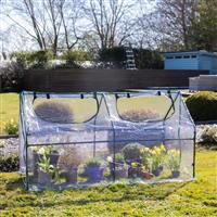 Mini-Greenhouse - Cold Frame Cloche with Clear PVC Cover - 6ft x 3ft
