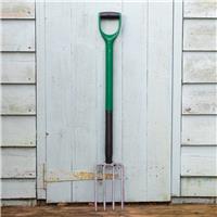 Green & Grey Carbon Steel Garden Border Fork