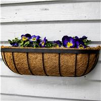 Metal Wall Trough Basket With Liner - Large (60cm)
