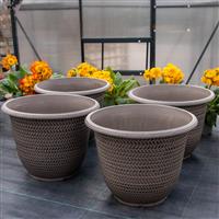 Pack Of Four Taupe Shaded Planters (30cm diametre)
