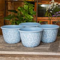 Pack Of Four - Pastel Blue Serenity Planters (30cm)