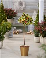 Small Gold Plastic Plant Cover Pot - 9.5cm diameter