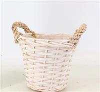White Display Basket to fit a 21cm Diameter pot