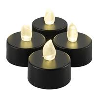 Halloween - Black Flickering Tea Lights - Pack of 4