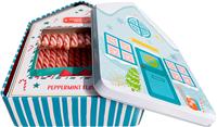 Christmas House Tin filled with Peppermint Candy Canes
