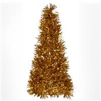 Christmas Tree Decoration - Gold Wave Tinsel Tree