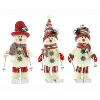 Christmas Decoration - Assorted Skiing Snowmen - Pack of 3