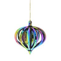 Christmas Tree Decoration - Dark Iridescent Onion Bauble