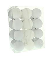 Christmas Tree Decorations - White bauble selection - Pack of 24