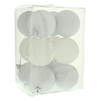 Christmas Tree Decorations - White bauble selection - Pack of 12