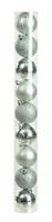 Christmas Tree Decorations - Silver bauble selection - Pack of 9