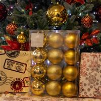 Christmas Tree Decorations - Gold - Pack of 24