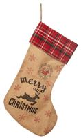 Hessian Tartan Christmas Stocking