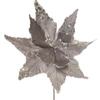 Christmas Floristy Decoration - Pewter Grey Poinsettia