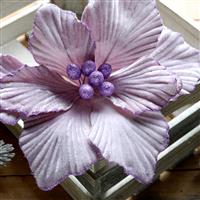 Christmas Floristry Decoration - Lilac Velvet Magnolia Stem
