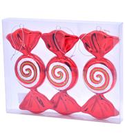 Christmas Tree Decoration - Glitter Candy Ornaments - Pack of 3