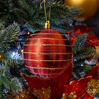 Christmas Tree Decorations - Assorted Red Baubles - Pack of 12